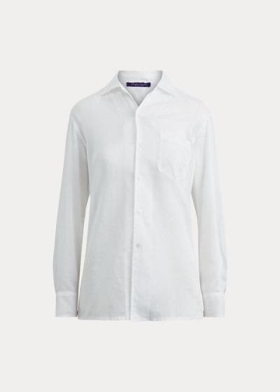 Camisa Ralph Lauren Mujer Blancos - Capri Cotton Organdy - HGFYO4176